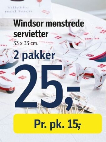 Føtex Windsor mønstrede servietter tilbud