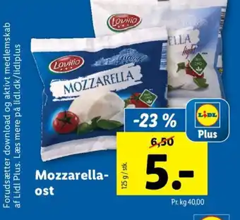 Lidl Mozzarella ost tilbud