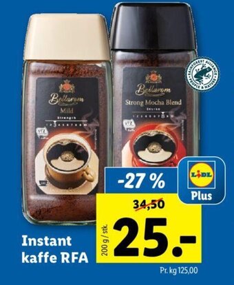 Lidl Instant kaffe RFA tilbud