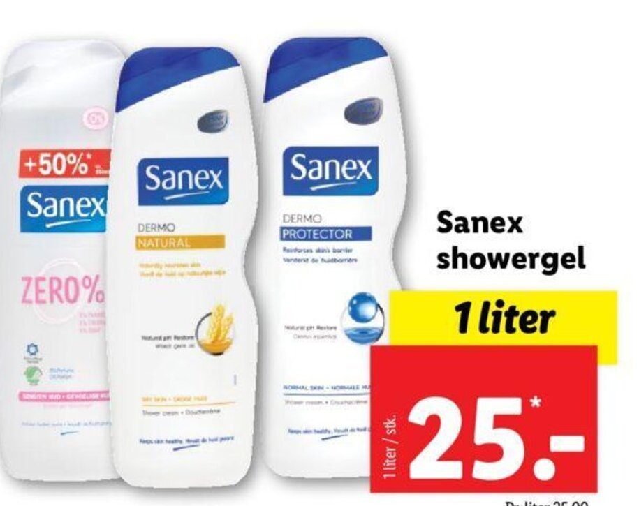 Sanex showergel 1 liter tilbud hos Lidl