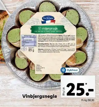 Lidl Duc de Coeur Vinbjergsnegle tilbud