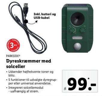 Lidl Parkside Dyreskræmmer med solceller tilbud