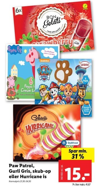 Lidl Paw Patrol, Gurli Gris, skub-op eller Hurricane is tilbud