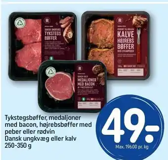 REMA 1000 Takstegsbøffer, medaljoner el. kalve højrebsbøffer tilbud