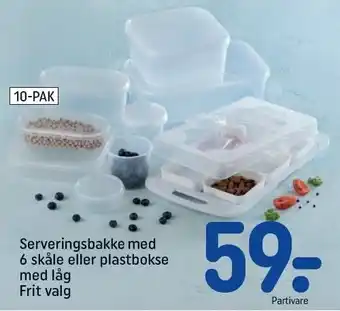 REMA 1000 Serveringsbakke med 6 skåle eller plastbokse tilbud