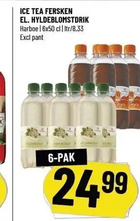 Ice tea fersken el. hyldeblomstdrik 6-pak