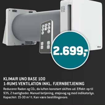 XL-BYG Klimair ventilator tilbud