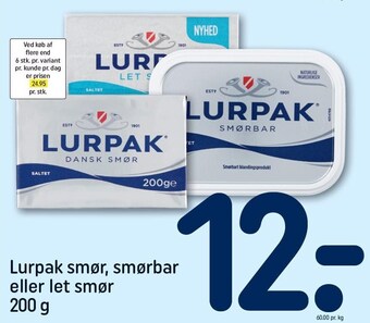 REMA 1000 Lurpak smør, smørbar el. let smør tilbud