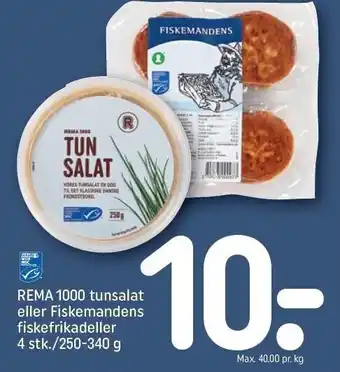 REMA 1000 Rema 1000 tunsalat el. fiskemandens fiskefrikadeller tilbud