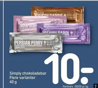REMA 1000 Simply chokoladebar tilbud