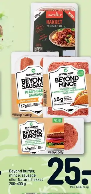 REMA 1000 Beyond burger, mince, sausage el. naturli' hakket tilbud