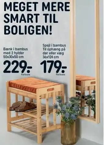 REMA 1000 Bænk i bambus el. spejl i bambus tilbud