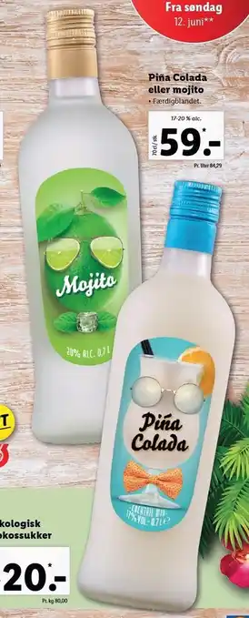 Lidl Piña colada eller mojitp tilbud