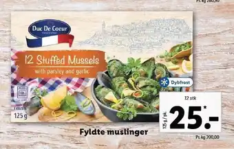 Lidl Fyldte muslinger tilbud