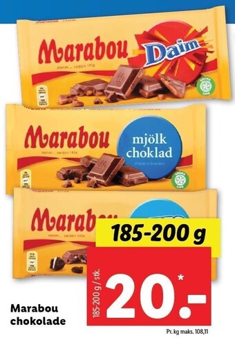 Lidl Marabou Chokolade tilbud