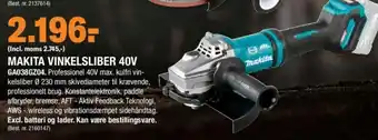 Stark Makita Vinkelsliber 40V tilbud