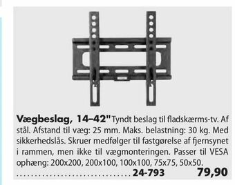 Biltema Vægbeslag, 14-42" tilbud
