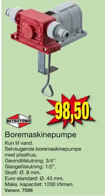 Mitsutomo boremaskinepumpe