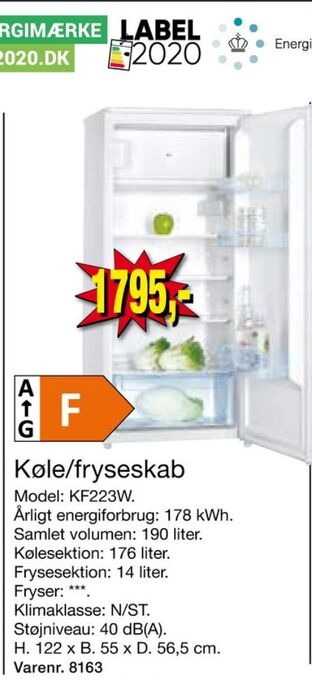 Harald Nyborg Wasco køle/fryseskab tilbud