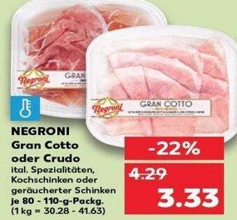 Negroni Gran Cotto oder Crudo