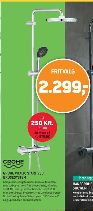 XL-BYG Grohe vitalio start 250 brusesystem tilbud