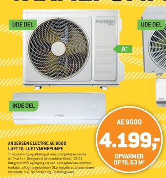 XL-BYG Andersen electric ae 9000 luft til luft varmepumpe tilbud