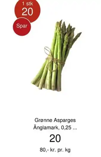 Grønne Asperges ånglamark