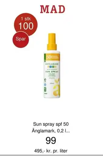 Coop.dk MAD Sun Spray spf 50 Änglamark tilbud