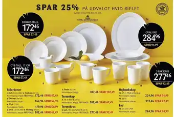 Kop & Kande Spar 25 % på udvalgt hvid riflet tilbud