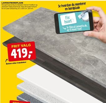 jem & fix Laminatbordplade tilbud
