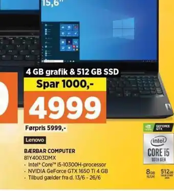 Power Lenovo Bærbar Computer tilbud