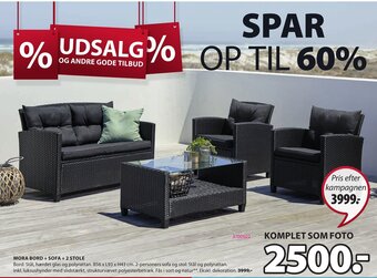 JYSK Mora Bord + Sofa + 2 Stole tilbud