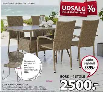 JYSK Strib bord + Gudhjem Stol tilbud