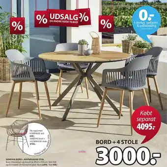 JYSK Sandvig Bord + Ravnebakke Stol tilbud