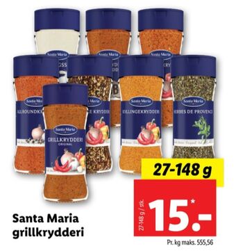 Lidl Santa maria krydderier tilbud