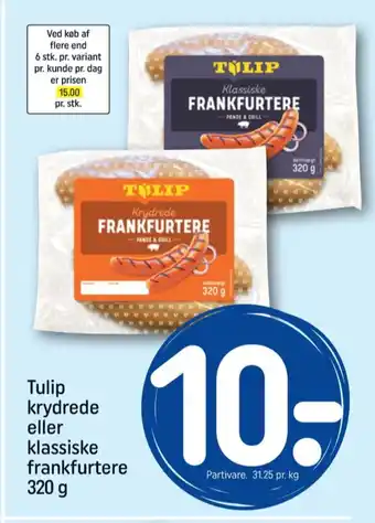 REMA 1000 Tulip frankfurter tilbud