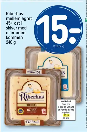 REMA 1000 Riberhus skiveost danbo mellemlagret kommen tilbud