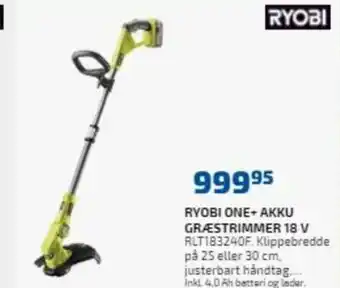Davidsen Ryobi One + Akku Græstrimmer 18 V tilbud