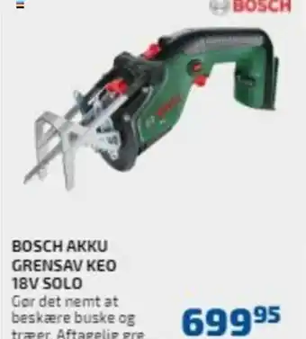 Davidsen Bosch Akku Grensav Keo 18V Solo tilbud
