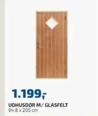 Udhusdør M/ Glasfelt
