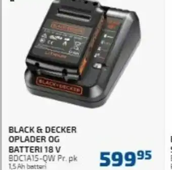 Davidsen Black & Decker Oplader OG Batteri 18V tilbud