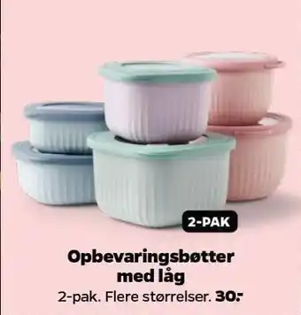 Netto Opbevaringsbøtter med låg 2-pak tilbud