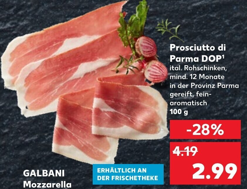 Prosciutto di Parma DOP 100 g tilbud hos Kaufland
