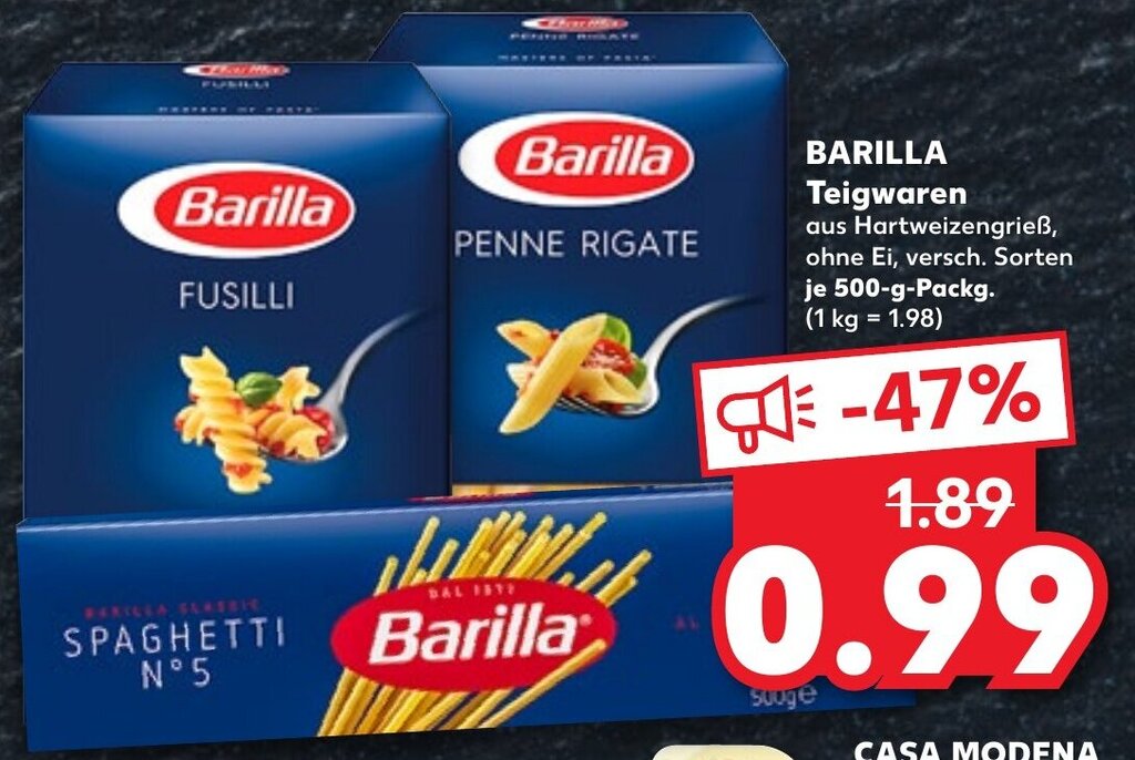 Barilla Teigwaren 500 g tilbud hos Kaufland
