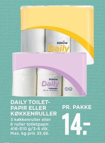MENY Daily toiletpapir el. køkkenruller tilbud