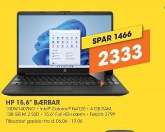 Expert HP 15,6" bærbar tilbud
