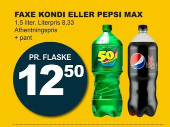 Let-Køb Faxe kondi eller pepsi max tilbud