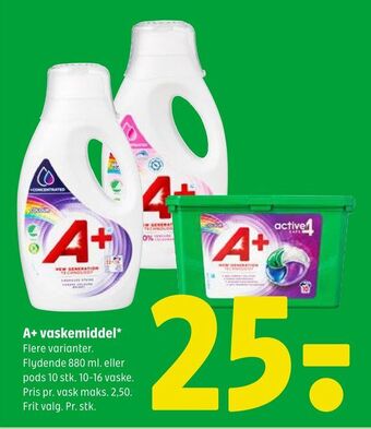 Coop 365 A+ vaskemiddel tilbud