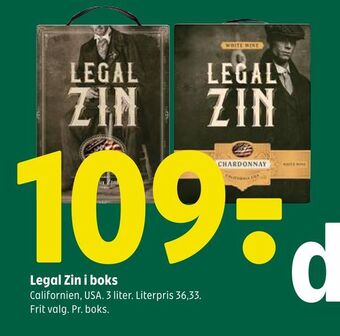 Coop 365 Legal Zin i boks tilbud