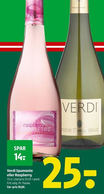 Coop 365 Verdi Spumante eller Raspberry tilbud